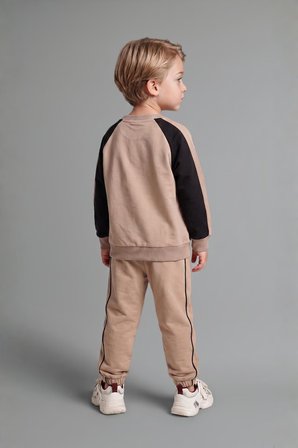 DeFacto %100 Pamuk Baskılı Sweatshirt Üst Elastik Bel Alt 2'li Takım Erkek Bebek I0274A526AUBN615