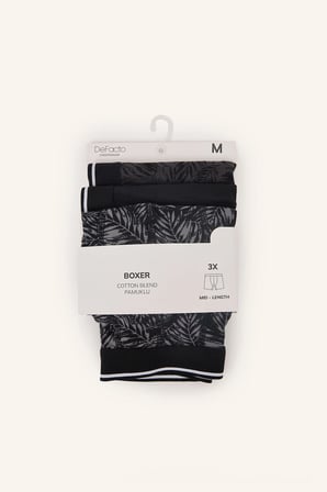 Regular Fıt Baskılı Beli Lastikli 3'lü Boxer