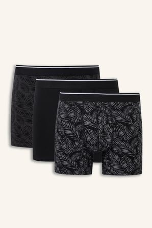 Regular Fıt Baskılı Beli Lastikli 3'lü Boxer