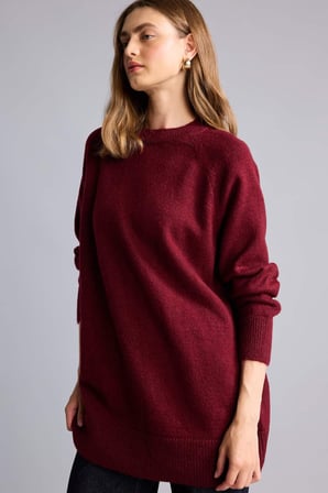 DeFacto Relax Fit Bisiklet Yaka Uzun Kollu Triko Tunik H6186AX26WNBR33