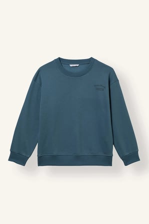 Defacto H9683A8BE739 Mavi Bisiklet Yaka Efekt Nakışlı Sweatshirt Erkek Çocuk