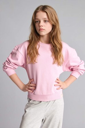 DeFacto Relax Fıt Bisiklet Yaka Basic Sweatshirt Kız Çocuk E6842A826AUPN693
