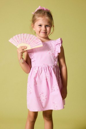 DeFacto Kolsuz Poplin Pembe Elbise Kız Bebek H9619A526HSPN171