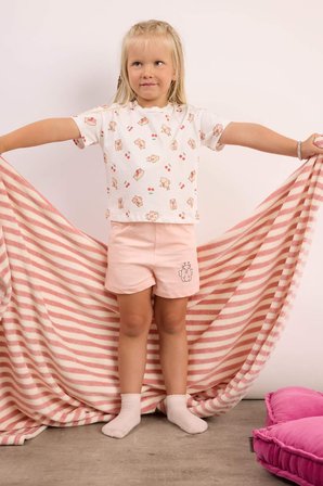 DeFacto %100 Pamuk Regular Fıt Baskılı Şortlu 2'li Pijama Takımı Kız Bebek I0405A526HSPN153