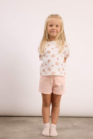 DeFacto %100 Pamuk Regular Fıt Baskılı Şortlu 2'li Pijama Takımı Kız Bebek I0405A526HSPN153