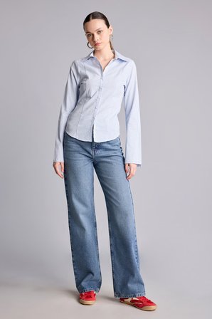 DeFacto %100 Pamuk Yüksek Bel 90's Wide Leg Jean Pantolon H6912AX26AUNM28