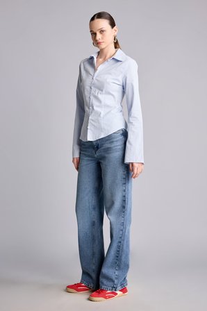 DeFacto %100 Pamuk Yüksek Bel 90's Wide Leg Jean Pantolon H6912AX26AUNM28