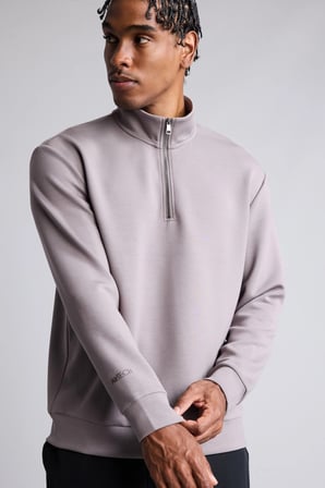 Defacto H6165AXGR539 Gri Ultra Yumuşak Standart Fit Dik Yaka Yarım Fermuarlı Modal Basic Sweatshirt