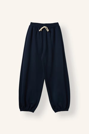 Loose Fit Beli Bağcıklı Paçası Lastikli Kalın Kumaş Eşofman Altı