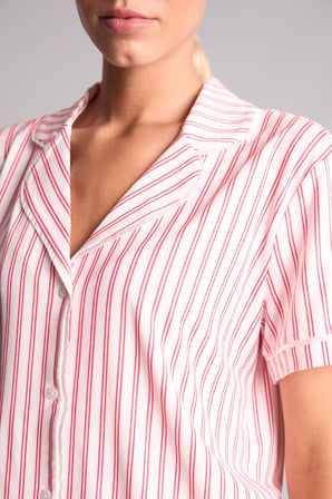 DeFacto Ultra Yumuşak Regular Fıt Kısa Kollu 2'li Softshell Kırmızı Pijama Takımı I3489AX26AURD197
