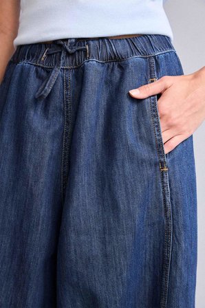 Barrel Fıt Esnek Yüksek Bel Jean Pantolon
