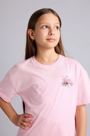 DeFacto PowerPuff Gırls Oversıze Bisiklet Yaka Kısa Kollu Tişört Kız Çocuk G8308A826SMPN693