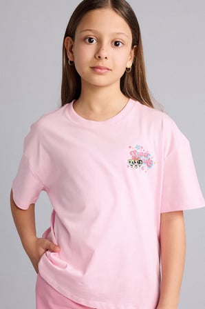 DeFacto PowerPuff Gırls Oversıze Bisiklet Yaka Kısa Kollu Tişört Kız Çocuk G8308A826SMPN693
