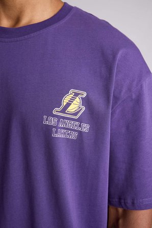 NBA Los Angeles Lakers Oversıze Bisiklet Yaka Kısa Kollu Tişört