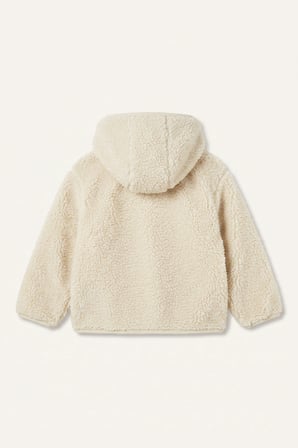 Fermuarlı Cepli Kapüşonlu Pelüş Basic Hırka Kız Bebek