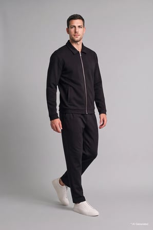 Regular Fit Polo Yaka Fermuarlı Basic Sweatshirt Hırka
