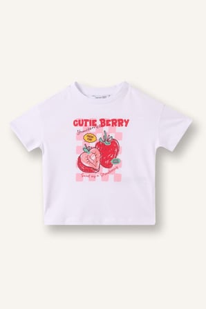 DeFacto Relax Fıt Penye Kısa Kollu Mor Beyaz Tişört Kız Bebek H8231A526SMWT36