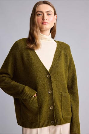 DeFacto Oversize V Yaka Cepli Düğmeli Triko Basic Hırka H2470AX26WNKH456