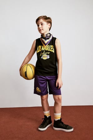 DeFacto NBA Los Angeles Lakers Bisiklet Yaka Atlet Erkek Çocuk H2955A826HSBK81