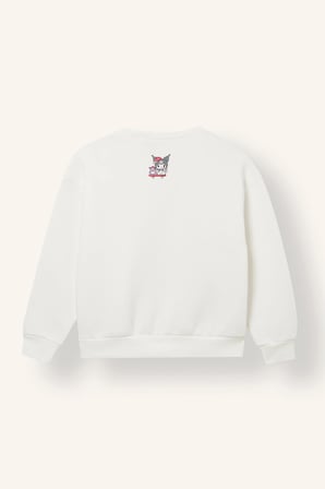 Kuromı Relax Fıt Bisiklet Yaka İçi Yumuşak Tüylü Kalın Sweatshirt Kız Çocuk