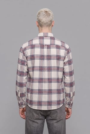 Boxy Fit Gömlek Yaka Cepli Kareli Flanel Uzun Kollu Gömlek