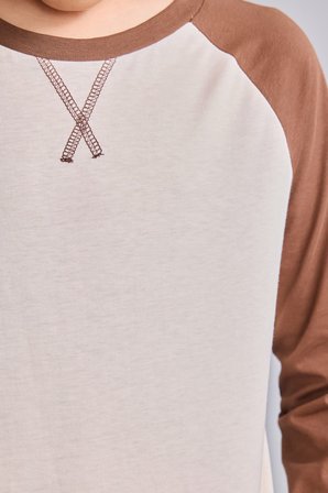 DeFacto %100 Pamuk Bisiklet Yaka Reglan Uzun Kollu Üst Lastik Paça Alt 2'li Pijama Takımı Erkek Çocuk I1443A826AUBN321