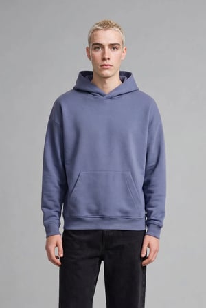 Oversize Kapüşonlu Kanguru Cepli Kalın Basic Sweatshirt
