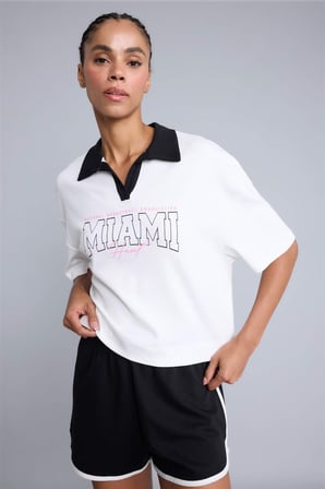 NBA Mıamı Heat Polo Yaka Sporcu Kısa Kollu Polo Tişört