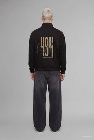 Defacto H3867AXBN337 Kahve Boxy Fit Yarım Fermuarlı Baskılı Sweatshirt