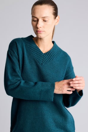 Relax Fıt V Yaka Triko Kazak Tunik