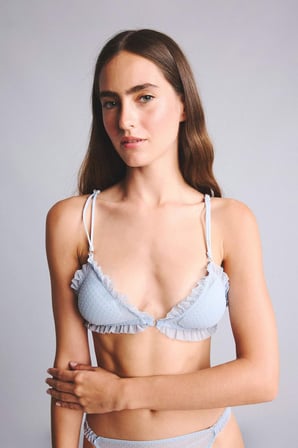 DeFacto Tül Kumaş Çıkarılabilir Kap Pedli Balensiz Açık Mavi Bralet H6493AX26SPBE550