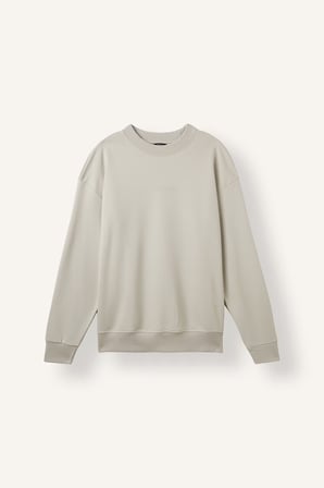 Boxy Fıt Bisiklet Yaka Baskılı Sweatshirt
