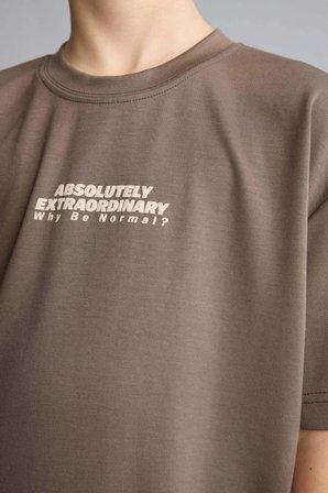 DeFacto Oversıze Bisiklet Yaka Slogan Baskılı Modal Kısa Kollu Tişört Erkek Çocuk H3041A826SMKH487