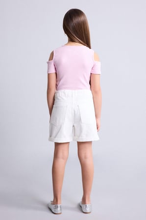 DeFacto Mom Fıt Gabardin Şort Kız Çocuk H5884A826HSER233