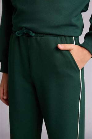 DeFacto Pamuklu Jogger Fıt Beyaz Biyeli Yeşil Eşofman Altı Erkek Çocuk I0351A826AUGN245