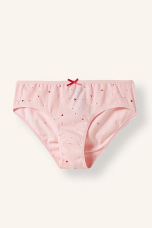 Baskılı Fiyonk Detaylı Penye 3'lü Slip Külot Kız Çocuk