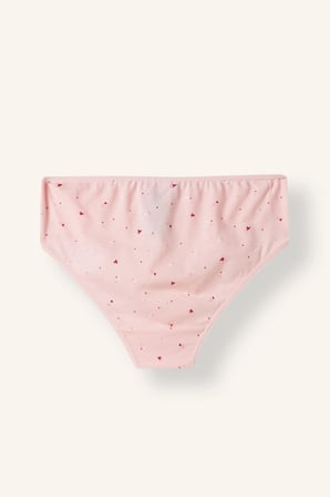 Baskılı Fiyonk Detaylı Penye 3'lü Slip Külot Kız Çocuk