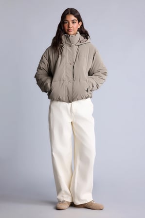 Su İtici Regular Fit Kapüşonlu Şişme Mont