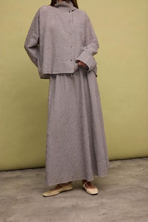 A Kesim Desenli Maxi Etek