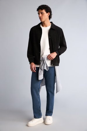 DeFacto Slim Fit Gömlek Yaka Düğmeli Ceket Mont H1574AX26AUBK27