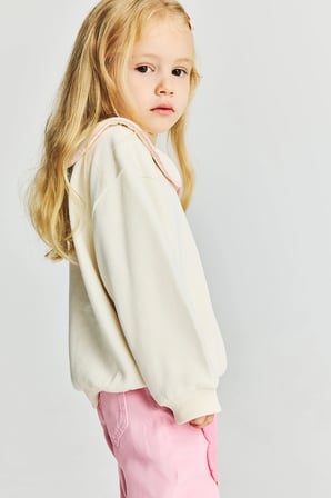 Miffy Regular Fıt Bebe Yaka Kalın Sweatshirt Kumaşı Sweatshirt Kız Bebek