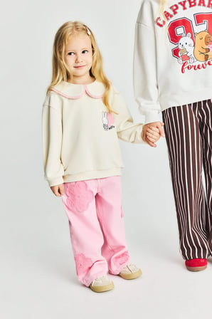Miffy Regular Fıt Bebe Yaka Kalın Sweatshirt Kumaşı Sweatshirt Kız Bebek