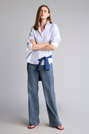 DeFacto %100 Pamuk Cepli Straight Fit Yüksek Bel Jean Pantolon H6945AX26AUNM28
