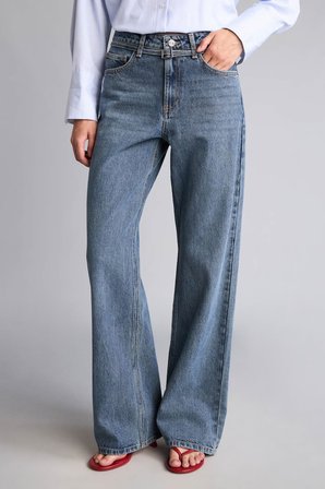 DeFacto %100 Pamuk Cepli Straight Fit Yüksek Bel Jean Pantolon H6945AX26AUNM28