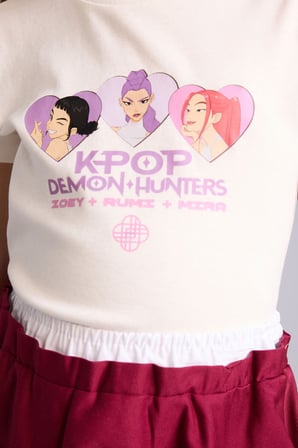 DeFacto Kpop - Demon Hunters Ribana Tişört Kız Çocuk H3843A826SMER105