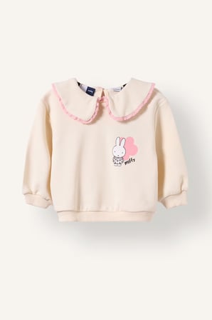 Miffy Regular Fıt Bebe Yaka Kalın Sweatshirt Kumaşı Sweatshirt Kız Bebek