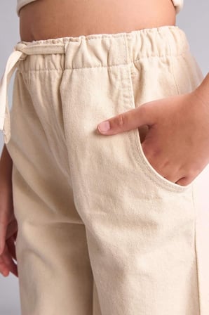 DeFacto Pamuklu Wıde Leg Esnek Bantlı Paça Gabardin Pantolon Kız Çocuk I1704A826AUBG750
