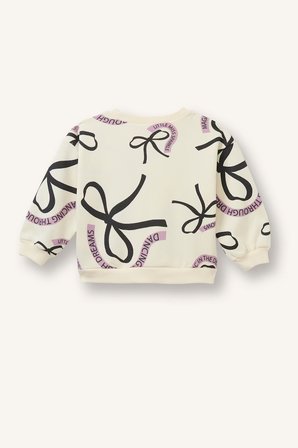 Baskılı Bisiklet Yaka Sweatshirt Kız Bebek