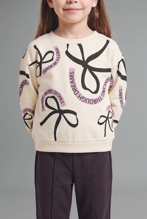 DeFacto Baskılı Bisiklet Yaka Sweatshirt Kız Bebek I4767A526AUER238