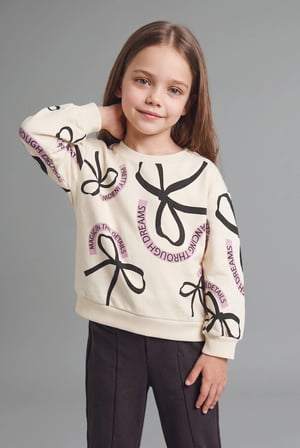 DeFacto Baskılı Bisiklet Yaka Sweatshirt Kız Bebek I4767A526AUER238